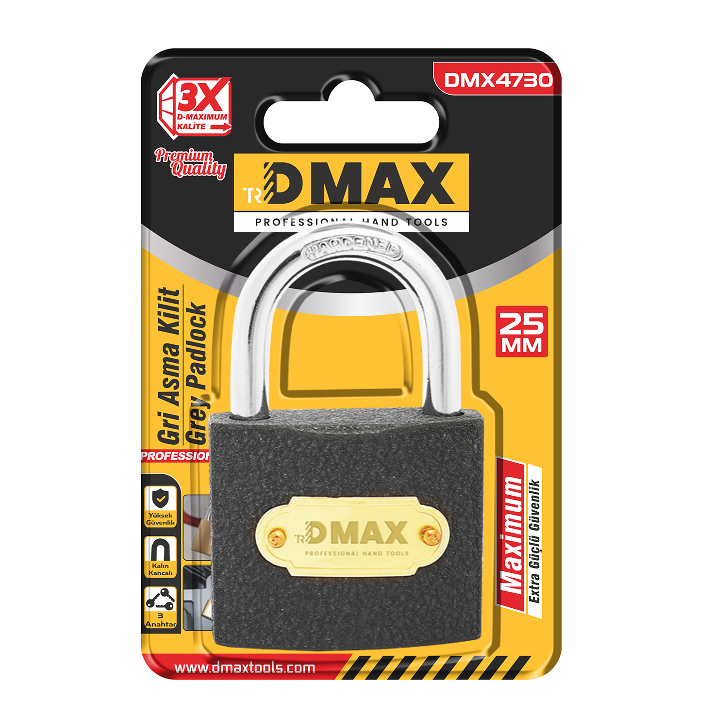 BLISTERLI ASMA KILIT GRI 25 MM