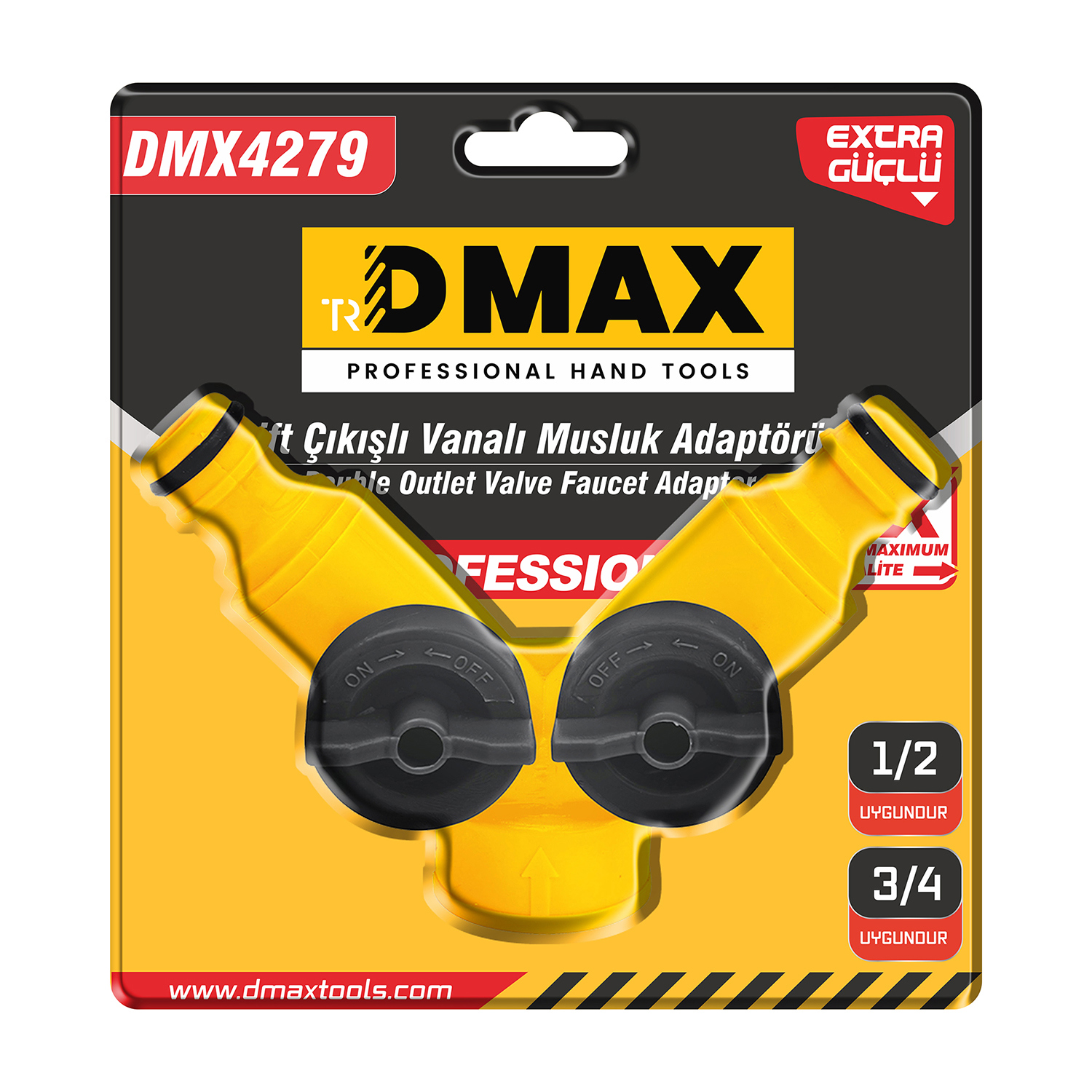 CIFT CIKISLI  VANALI MUSLUK ADAPTORU 1/2-3/4 2