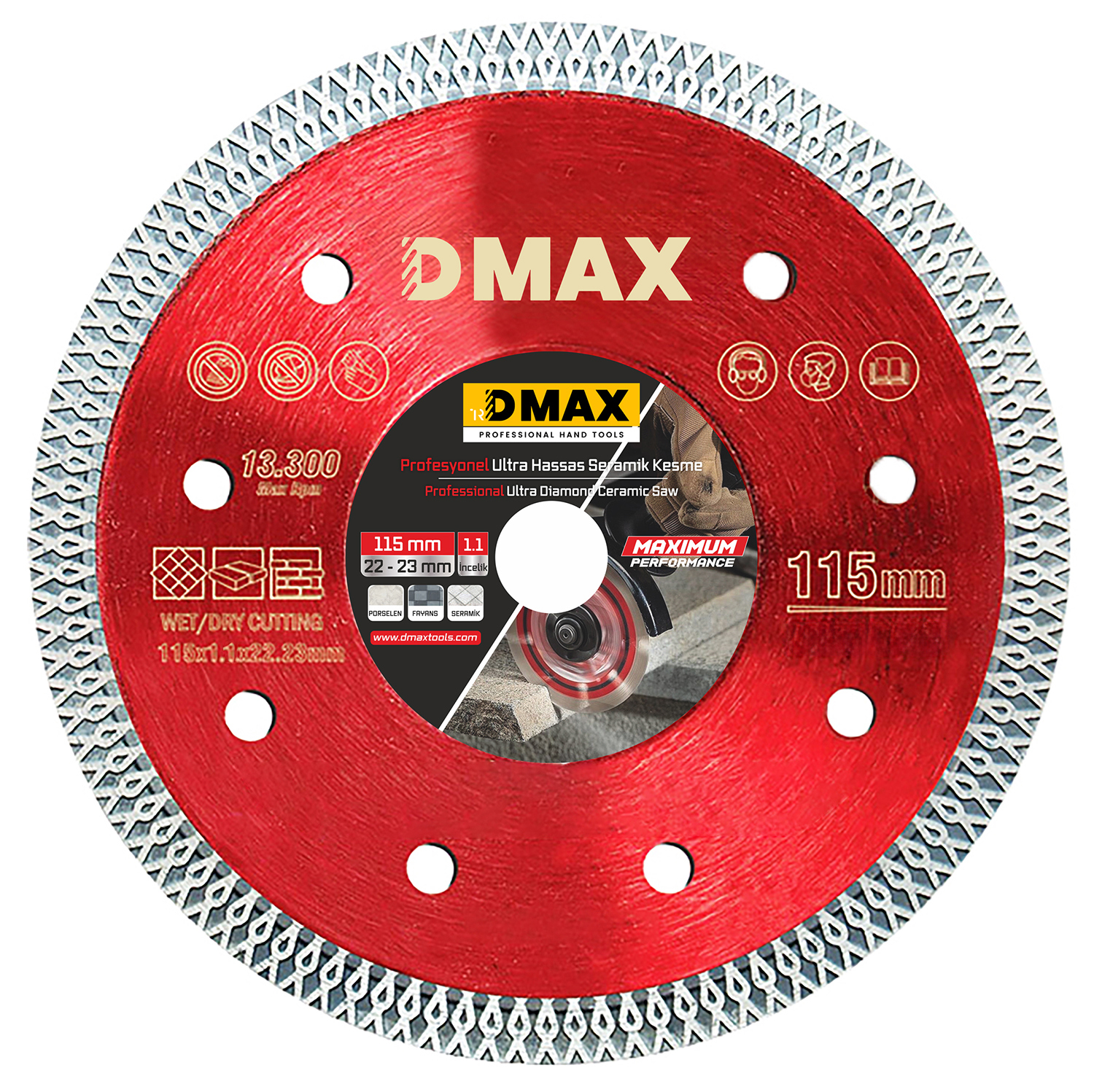 115X1.1X22 MM PROFESYONEL ULTRA HASSAS SERAMİK KESME TESTERESİ